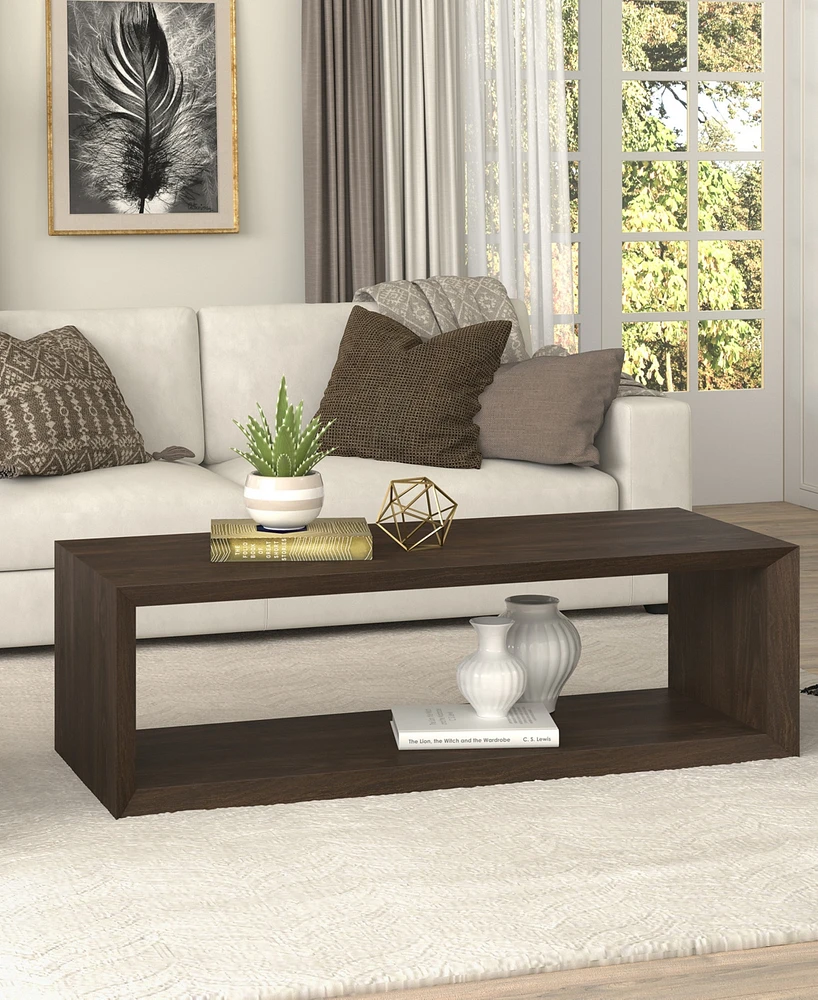 Hudson & Canal Osmond 58" Wide Rectangular Coffee Table in Alder