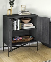 Hudson & Canal Brighton 28" Wide Rectangular Accent Cabinet in Charcoal Gray