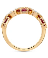 Ruby (2-1/2 ct. t.w.) & Diamond (1/5 ct. t.w.) Wavy Ring in 14k Gold