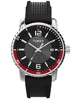 Timex Men's Quartz Dress Analog Black Silicone Strap 41mm Round Watch