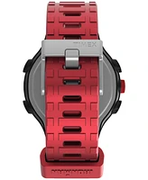 Timex Unisex Ironman T200 Quartz Digital Red Silicone Strap 42mm Round Watch