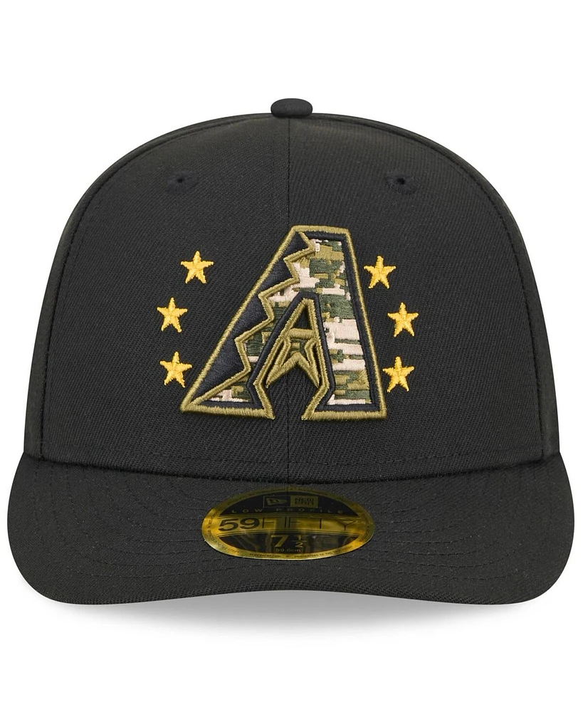 New Era Men's Black Arizona Diamondbacks 2024 Armed Forces Day Low Profile 59FIFTY Fitted Hat