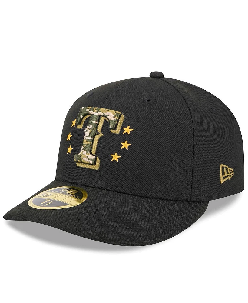 New Era Men's Black Texas Rangers 2024 Armed Forces Day Low Profile 59FIFTY Fitted Hat