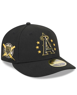 New Era Men's Black Los Angeles Angels 2024 Armed Forces Day Low Profile 59FIFTY Fitted Hat