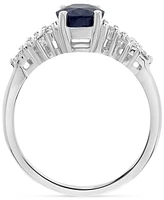 Sapphire (1-1/2 ct. t.w.) & Diamond (1/4 ct. t.w.) Ring in 14k White Gold