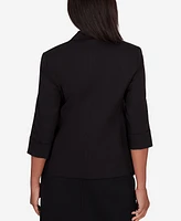 Alfred Dunner Petite Classic Fit Single Button Blazer