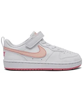 Nike Little Girls' Court Borough Low Recraft Fastening Strap Casual Sneakers from Finish Line