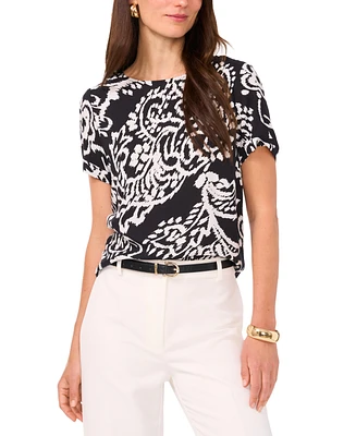 Vince Camuto Women's Paisley-Print Crewneck Top