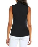 Three Dots Women's Ribbed Mock-Neck Tank Top