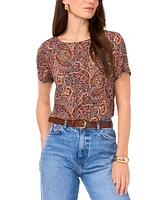 Vince Camuto Women's Paisley-Print Crewneck Top