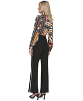 Karl Lagerfeld Women's Side-Stripe Wide-Leg Pants