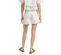 En Saison Women's Marina Cotton Eyelet Shorts