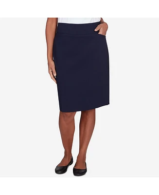 Alfred Dunner Petite Classic Stretch Knee Length Skirt