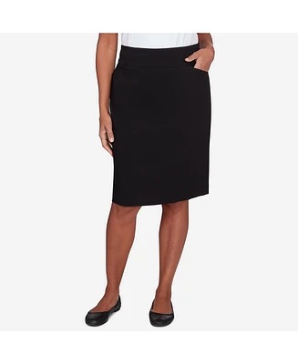 Alfred Dunner Petite Classic Stretch Knee Length Skirt