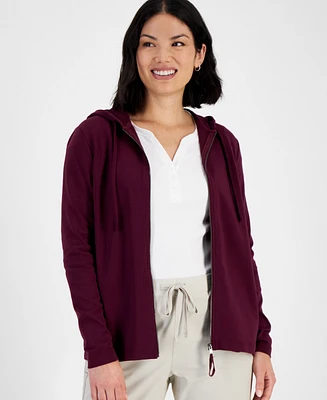 Style & Co Petite Zip-Front Long-Sleeve Hoodie, Created for Macy's