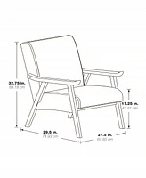 Office Star Weldon Armchair in Graphite Fabric with Black Finished Frame