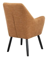 Office Star Della Mid-Century Accent Chair in Rust Fabric with Black Finish Legs