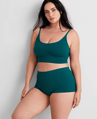 State of Day Women's Seamless Cable-Knit Bralette, Created for Macy's