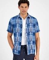 Sun + Stone Men's Baldwin Regular-Fit Patchwork Plaid Button-Down Shirt, Created for Macy's