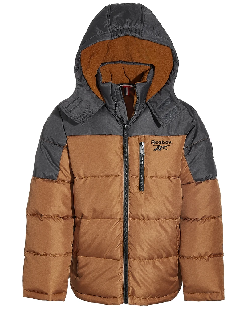 Reebok Toddler & Little Boys Quilted Full-Zip Hooded Puffer Jacket