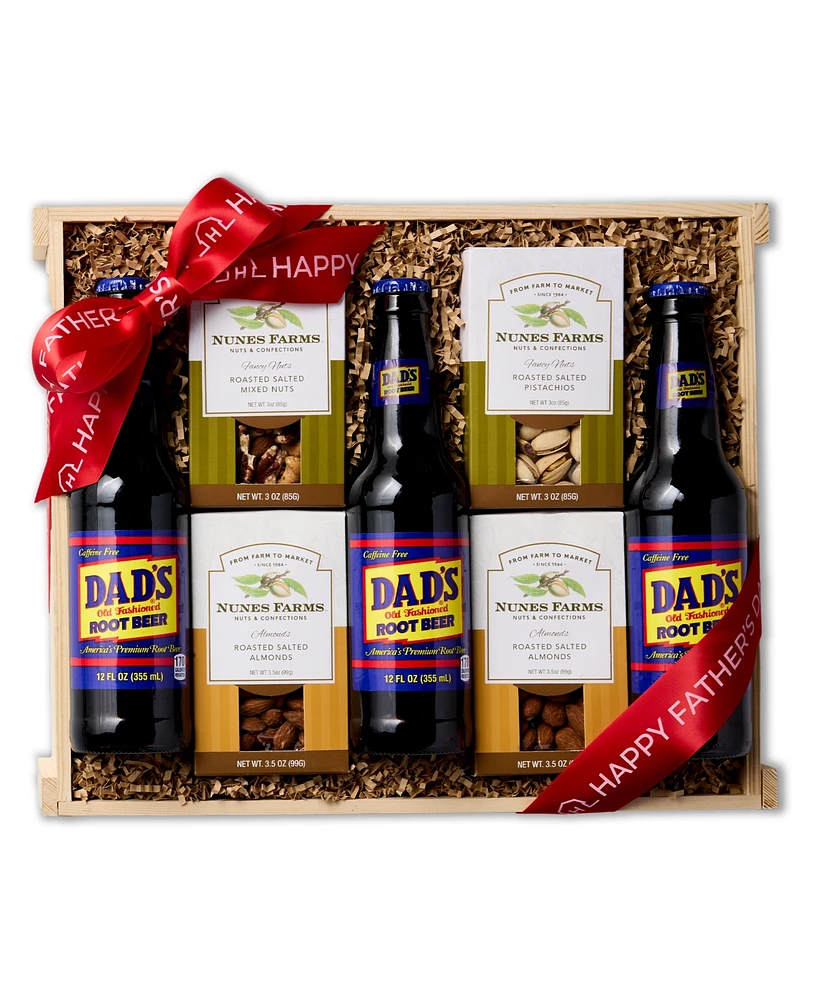 Hickory Farms Dad's Root Beer Nuts Gift Crate, 7 pieces