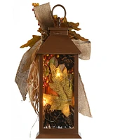 National Tree Company 12" Decorated Autumn Lantern with Led Lights