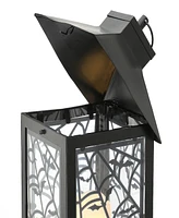 National Tree Company 16" Halloween Lantern with Led Lights, Carved Images of Bats and Cobwebs, Halloween Collection