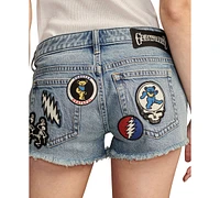 Lucky Brand Women's Grateful Dead Patched Low Rise Shorts