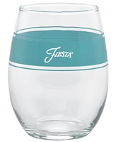 Fiesta Coastal Blues Frame 15-Ounce Stemless Wine Glass Set of 4