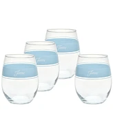 Fiesta Sky Frame 15-Ounce Stemless Wine Glass Set of 4