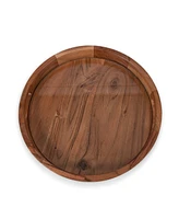 Toscana Barista Acacia Wood Glass Serving Tray