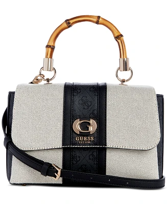 Guess Kerima Faux Bamboo Top Handle Flap