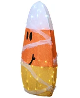 National Tree Company 28" Pre-Lit Candy Corn Mummy Outdoor Decoration, Led Lights, Halloween Collection