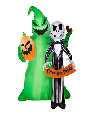 National Tree Company 78" Inflatable Decoration, Green, Jack Skellington and Oogie Boogie, Self Inflating, Plug In, Halloween Collection