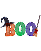 National Tree Company 23" Boo Light Up Sign, Orange, Green, Blue, Led Lights, Halloween Collection