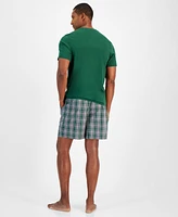 Club Room Men's Solid T-Shirt & Woven Plaid Boxer Set, Created for Macys