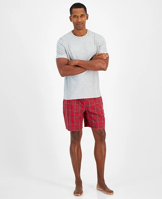 Club Room Men's Solid T-Shirt & Woven Plaid Boxer Set, Created for Macys