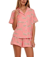 Flora by Nikrooz Women's 2-Pc Gabriella Printed Shorty Pajamas Set