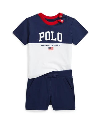 Polo Ralph Lauren Baby Boys Logo Cotton Jersey Tee and Short Set