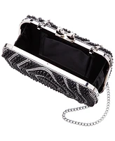 Nina Beaded and Crystal Minaudiere with Double Heart Clasp
