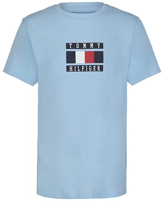 Tommy Hilfiger Little Boys Global Stripe Block Logo Graphic T-Shirt