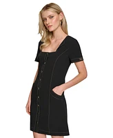 Karl Lagerfeld Paris Women's Square-Neck Crepe Sheath Dress