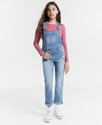 Levi's Big Girls Adjustable Waistband Girlfriend Denim Overalls