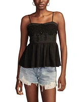 Lucky Brand Women's Embroidered Henley Tank Top