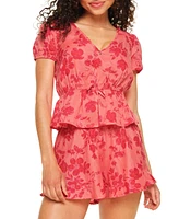 Adore Me Women's Elisabetta Pajama Blouse And Shorts Set