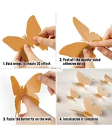 Zulay Kitchen 3D Removable Butterfly Wall Decor with 3 Wing Designs - 24pcs