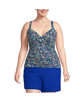 Lands' End Plus Dd-Cup Chlorine Resistant Wrap Underwire Tankini Swimsuit Top