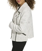 Karl Lagerfeld Women's Tweed Moto Jacket