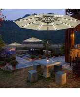 Yescom 3 Tier Patio Umbrella with Solar Led Crank Tilt Button Outdoor