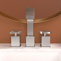 Streamdale Furniture 2 Handle Widespread Bathroom Faucet 3 Hole, with Pop Up Drain and 2 Water Supply Lines